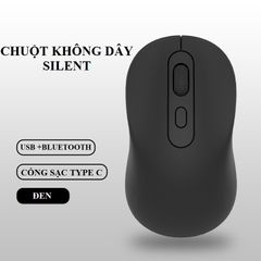 Chuột Không Dây BAK 6600 - Chuột Sạc Pin Tích Hợp Bluetooth & USB 2.4GHz, Thiết Kế Ergonomic, Phù Hợp Laptop & PC