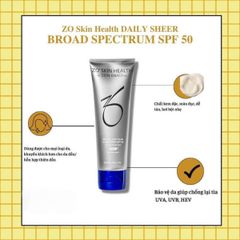 Kem Chống Nắng Zo Skin Health SPF 50 - Bảo Vệ Da Toàn Diện, Chống Tia UV, Phù Hợp Mọi Loại Da, Thẩm Thấu Nhanh, Dưỡng Ẩm