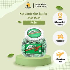 Kẹo Socola Andes Bạc Hà 240 Viên 1.13KG - Hương Vị Socola Đen Nhân Bạc Hà Ngon Tuyệt Hảo, Thích Hợp Làm Bánh, Trang Trí Món Tráng Miệng