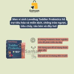 Men vi sinh LoveBug Probiotics 15 Tỷ Lợi Khuẩn Cho Bé 1-4 Tuổi - Hỗ Trợ Tiêu Hoá - 30 Gói Dùng Ẩn Trong Sữa Mẹ