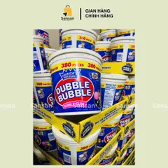 Kẹo Singum Dubble Bubble Hương Trái Cây Mỹ - Thùng 380 Viên 1.71kg, Kẹo Nhai Thổi Bóng Bóng Ngon Mê Ly