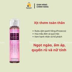 Xịt thơm toàn thân Bath & Body Works 236ml - Mùi hương quyến rũ Dark Kiss, A Thousand Wishes, Cherry Blossom và nhiều loại khác, chính hãng Mỹ