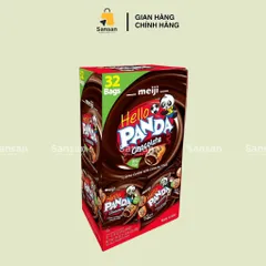 Bánh Gấu Meiji Hello Panda Cookies Chocolate 680g - Bánh Socola Nhân Kem Nguyên Chất Hương Vị Nguyên Liệu Tự Nhiên