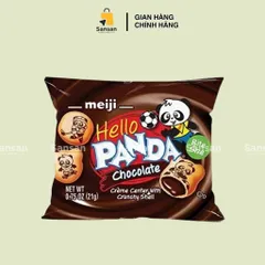 Bánh Gấu Meiji Hello Panda Cookies Chocolate 680g - Bánh Socola Nhân Kem Nguyên Chất Hương Vị Nguyên Liệu Tự Nhiên
