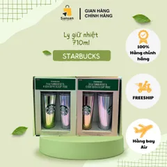 Bộ 2 Ly Giữ Nhiệt Starbucks 24oz (710ml) - Chất Liệu Tritan Bền Bỉ, Giữ Lạnh Hiệu Quả - Sản Phẩm Nội Địa Mỹ