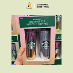 Bộ 2 Ly Giữ Nhiệt Starbucks 24oz (710ml) - Chất Liệu Tritan Bền Bỉ, Giữ Lạnh Hiệu Quả - Sản Phẩm Nội Địa Mỹ