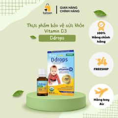 Vitamin D3 Ddrops 400UI cho trẻ sơ sinh - Thực phẩm bảo vệ sức khỏe 90 giọt, hỗ trợ phát triển xương khỏe mạnh, nhập khẩu Mỹ