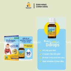 Vitamin D3 Ddrops 400UI cho trẻ sơ sinh - Thực phẩm bảo vệ sức khỏe 90 giọt, hỗ trợ phát triển xương khỏe mạnh, nhập khẩu Mỹ