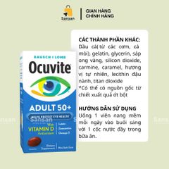 Viên Uống Bổ Mắt Bausch + Lomb Ocuvite Adult 50+ 150 Viên - Dinh Dưỡng Thiết Yếu Cho Mắt Người Già, Ngăn Ngừa Lão Hóa