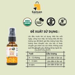 Xịt Dưỡng Vitamin D3 K2 Hữu Cơ Mary Ruth's 30ml - Tăng Cường Miễn Dịch và Phát Triển Chiều Cao cho Trẻ Em