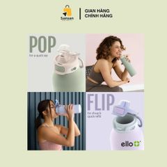 Set 2 Bình Giữ Nhiệt Ello Thép Không Gỉ 22oz - Bình Nước Chống Rò Rỉ, Giữ Lạnh 24h, Thể Thao, Du Lịch Mỹ