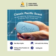 Xà Bông Coast Classic Soap Lốc 8 Cục x 113g - Hương Sóng và Gió Biển Dịu Nhẹ, Làm Sạch Da, Dùng Cho Cả Gia Đình