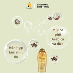 Sữa Tắm Tẩy Tế Bào Chết OGX Coconut Coffee 577ml - Sữa Tắm 3 in 1 Dưỡng Da và Tẩy Da Chết Hương Cafe Thơm Mịn Da