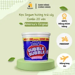 Kẹo Singum Dubble Bubble Hương Trái Cây Mỹ - Combo 20 Viên, Ngọt Ngào, Thổi Bóng Thoải Mái, Thương Hiệu Nổi Tiếng