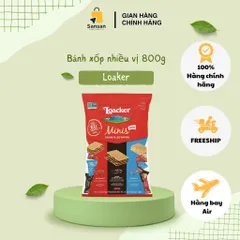 Bánh xốp Loacker Minis Mix 800g - Hạt phỉ, Vanilla Madagascara, Socola Đậm Đà - Snack Thơm Ngon, Tiện Dụng Chia Sẻ