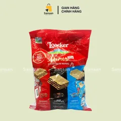 Bánh xốp Loacker Minis Mix 800g - Hạt phỉ, Vanilla Madagascara, Socola Đậm Đà - Snack Thơm Ngon, Tiện Dụng Chia Sẻ