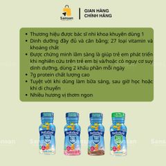 Sữa nước PediaSure Grow and Gain hương Vanilla / Dâu / Socola 237ml - Chất xơ, Probiotic, Dinh dưỡng cho trẻ 1-13 tuổi - Hàng nội địa Mỹ