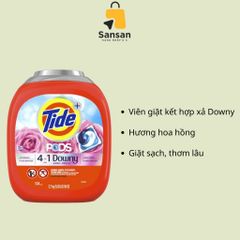 Viên giặt Tide Pods 4 in 1 Downy April Fresh - 104 viên 2.7kg, công nghệ làm sạch và khử mùi hôi, hàng Mỹ chính hãng