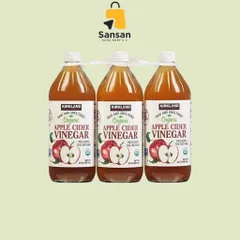 Giấm táo hữu cơ Kirkland Signature 946ml - Tăng cường sức khỏe, hỗ trợ tiêu hóa và làm đẹp da, tóc - Gia vị nấu ăn tự nhiên