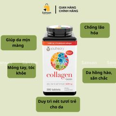 Viên Uống Collagen Youtheory Mỹ 390 Viên - Hỗ Trợ Làm Đẹp Da, Giảm Lão Hóa, Tái Tạo Độ Đàn Hồi - Collagen Loại 1, 2 & 3