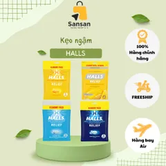 Kẹo ngậm HALLS Mỹ hương chanh mật ong và bạc hà - Không đường & có đường, gói 80 viên, bảo quản tiện lợi