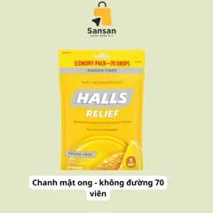 Kẹo ngậm HALLS Mỹ hương chanh mật ong và bạc hà - Không đường & có đường, gói 80 viên, bảo quản tiện lợi