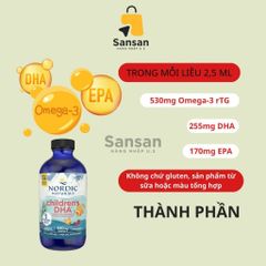 Siro Dầu Cá Omega 3 Nordic Naturals DHA 237ML - Bổ Sung Phát Triển Trí Não và Thị Giác Cho Trẻ Từ 1 Tuổi