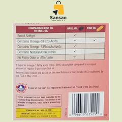 Dầu Nhuyễn Thể Kirkland Krill Oil Omega 3 + Astaxanthin 500mg - 180 Viên Hỗ Trợ Tim Mạch và Tăng Cường Thị Lực