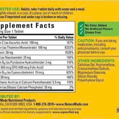 Viên Uống Bổ Sung Vitamin B Nature Made Super B-Complex 360 Viên - Hỗ Trợ Sức Khỏe Mẹ Bầu và Hệ Thần Kinh