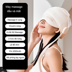 Mũ Massage Đầu và Mắt HD-01 - Công Nghệ Massage 3D Tích Hợp Chườm Ấm, Giảm Đau, Thư Giãn Hiệu Quả