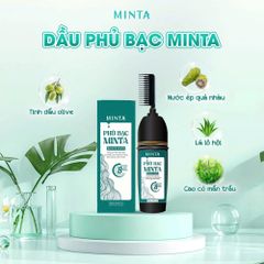 Dầu Gội Phủ Bạc Minta 200ml - Che Phủ Tóc Bạc Nhanh Chóng Sau 8 Phút, An Toàn Cho Da Đầu Nhạy Cảm, Màu Đen Tự Nhiên