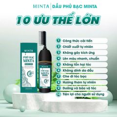 Dầu Gội Phủ Bạc Minta 200ml - Che Phủ Tóc Bạc Nhanh Chóng Sau 8 Phút, An Toàn Cho Da Đầu Nhạy Cảm, Màu Đen Tự Nhiên