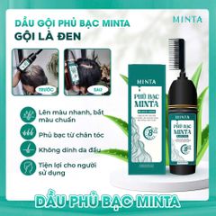 Dầu Gội Phủ Bạc Minta 200ml - Che Phủ Tóc Bạc Nhanh Chóng Sau 8 Phút, An Toàn Cho Da Đầu Nhạy Cảm, Màu Đen Tự Nhiên