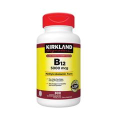 Viên uống Kirkland Signature B12 5000 mcg - Hỗ trợ phòng ngừa thiếu máu và bảo vệ hệ thần kinh - Hộp 300 viên hương cherry nhanh tan