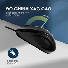 Chuột Dây Rút Zadez M215 - Chuột Máy Tính Ergonomic, Độ Chính Xác 1000 DPI, Cảm Biến PixArt, Chứng Nhận RoHS, Phù Hợp Với Văn Phòng