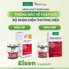 Viên Uống Bổ Sung Sắt Eisen Kapseln 60 Viên - Hỗ Trợ Thiếu Máu, Chính Hãng Sanct Bernhard Đức