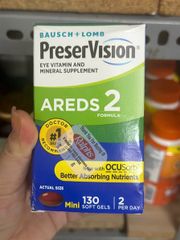 Viên Uống Bổ Mắt Bausch & Lomb PreserVision AREDS 2 Formula 130 Viên – Hỗ Trợ Thị Lực