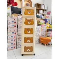 Tủ Gấu Di Động KIMO Nhiều Tầng Có Bánh Xe - Giải Pháp Lưu Trữ Thông Minh Dành Cho Bé Yêu, Tiện Lợi và Xinh Xắn