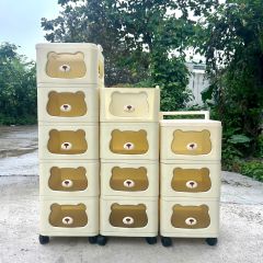 Tủ Gấu Di Động KIMO Nhiều Tầng Có Bánh Xe - Giải Pháp Lưu Trữ Thông Minh Dành Cho Bé Yêu, Tiện Lợi và Xinh Xắn