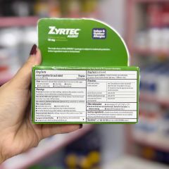 Zyrtec Allergy 10mg - Hỗ trợ giảm dị ứng, hắt hơi, sổ mũi - 60 viên điều trị hiệu quả trong 24 giờ
