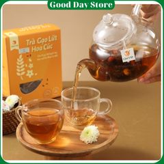 Trà Gạo Lứt Hoa Cúc Quê Việt - Thải Độc, Ngủ Ngon, Hỗ Trợ Điều Hòa Huyết Áp, Thanh Nhiệt Từ Thiên Nhiên