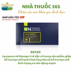 Siêu Thải Độc - Thực Phẩm Bảo Vệ Sức Khỏe Siberian Super Natural Nutrition Detox Pro.Active - Hỗ Trợ Tiêu Hóa 16 Túi 6 Viên