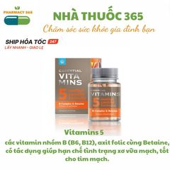 Thực phẩm bảo vệ sức khỏe Essential Vitamin 5 - Vitamin B-complex & Betaine hỗ trợ tim mạch - 30 viên