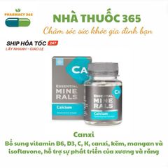 Thực phẩm bảo vệ sức khỏe Essential Minerals Calcium - Bổ sung Canxi & Vitamin D3 - 60 viên - Tăng cường sức khỏe xương và răng