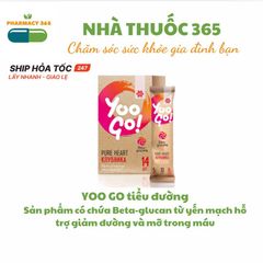 YOO GO Pure Heart Drink Mix Dâu Tây Hỗ Trợ Tiểu Đường - 14 Gói Giúp Giảm Đường và Mỡ Trong Máu, Xuất Xứ Nga