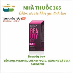 Thực phẩm bổ sung Beauty Box - Vitamin, Coenzym Q10, Taurine & Beta-Carotene - Hỗ trợ làm đẹp da, tóc, móng - 30 viên