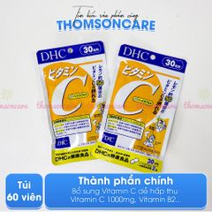Combo trắng da Lcystine, DHC Vitamin C giúp đẹp da, giảm rụng tóc - Coenzym Q10, l crystine L cistin