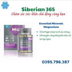 Bổ sung Magie Hỗ Trợ Ngủ Essential Minerals – 60 Viên/Lọ, Cải Thiện Giấc Ngủ Sâu, Giảm Căng Thẳng Mệt Mỏi Tự Nhiên