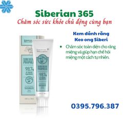 Kem Đánh Răng Thảo Dược Keo Ong Siberi 100ml - Sạch Khuẩn, Ngăn Ngừa Sâu Răng, Hương Vị Tươi Mát - Siberian Propolis Extra