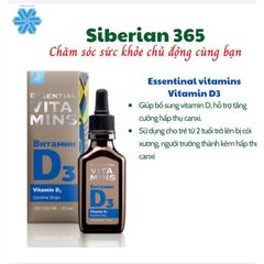 Vitamin D3 Essential - Tăng Cường Hệ Miễn Dịch, Hỗ Trợ Xương Khớp, 30ml, Thực Phẩm Bảo Vệ Sức Khỏe, Dành Cho Cả Gia Đình